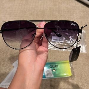 Black Fade High Key Quay Aviator Sunglasses